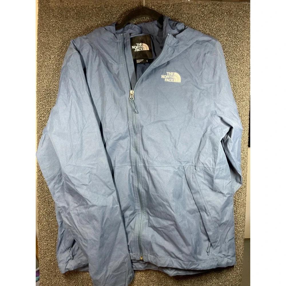 The North Face DryVent Hooded Jacket Mens M Blue Windbreaker Full Zip